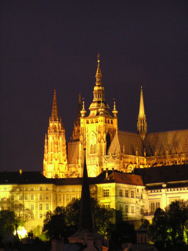 Prague castle at night