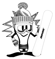 thinky with his mook snowboard