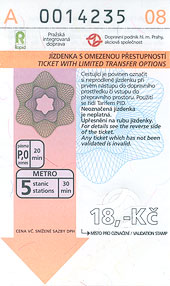 18kc tram ticket